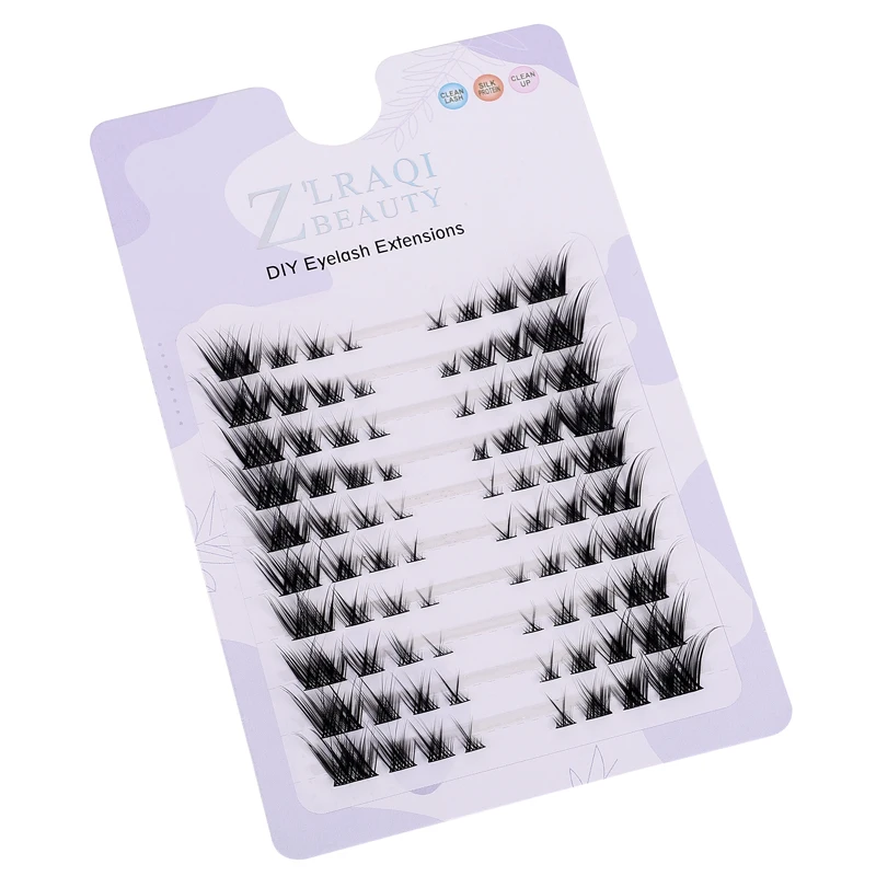 10 Rows Segmental Cluster Lashes Cat Eye Lashes Wholesale Natural Look End Eye Elongate Fox Eye Faux Mink Lashe