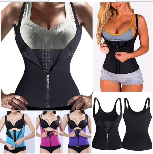 

Women Waist Trainer Corset Zipper Vest Body Shaper Cincher Shapewear Slimming Belt Sports Girdle Neoprene Sauna Tank Top