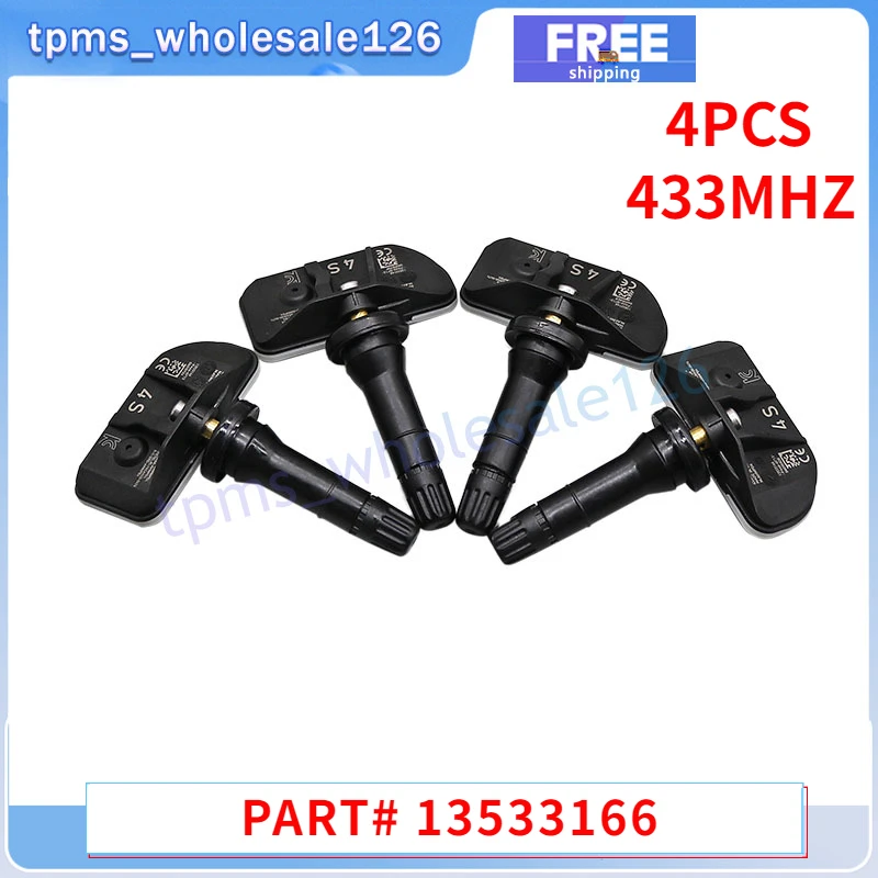 4PCS Tire Pressure Monitoring Sensor 13533166 For 2021 GMC Yukon Cadillac Escalade ESV Chevy Tahoe Suburban TPMS 433MHZ 13542523