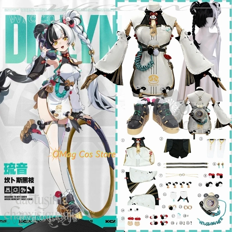 

disfraz anime game Zenless Zone Zero cosplay Dialyn costume kawaii Panda Pattern Chinese Style Cheongsam sexy косплей woman