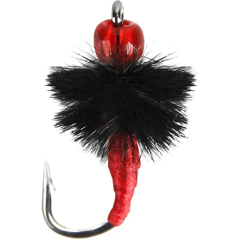 5PCS/box 12# 14# 16# 18#Classic Nymph Scud Fly Bug Hook Worm for Trout Fishing Flies Nymphs Insect red Color Bait Lure