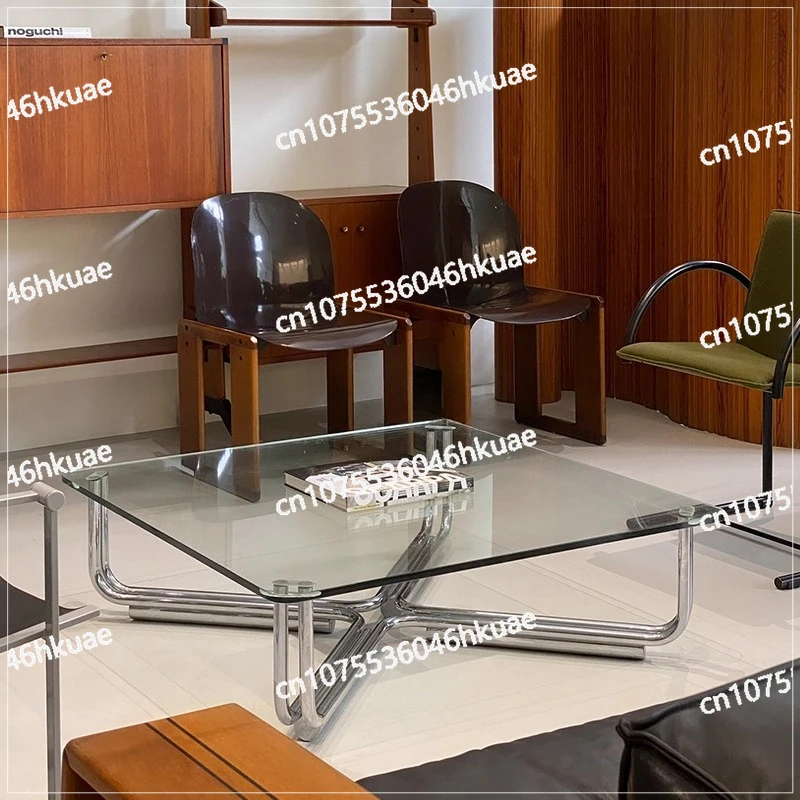 

Nordic Ins Light Luxury and Quiet Wind Coffee Table Designer Creative Medieval Glass Table Home Living Room Table