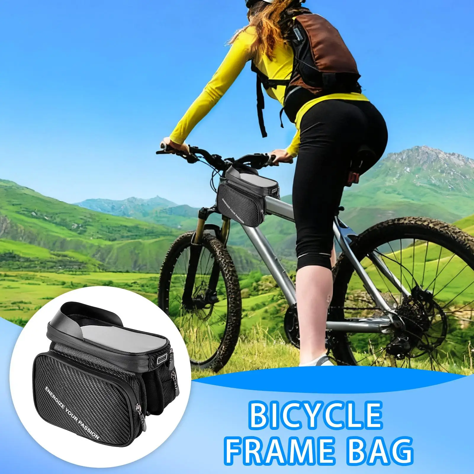 Bike Bag Touchscreen Phone Storage Organizer Mountain Bike Bag Frame Pack For Road Mountain City Cycling Electric Scooter Men