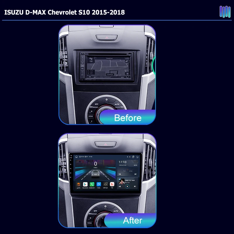 AI VOICE roadivox Android Car Radio for ISUZU D-MAX Chevrolet S10 2015-2018 GPS Navigation Video Stereo Screen Multimedia