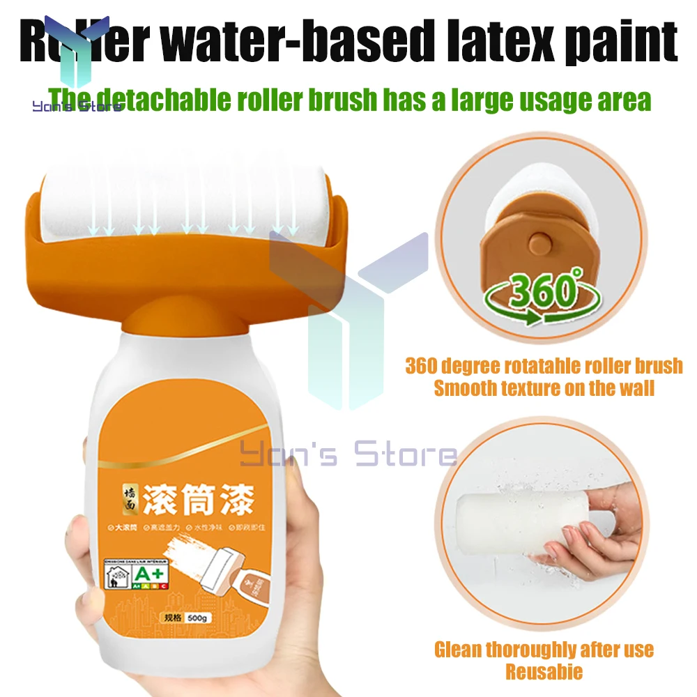 Hot Antibacterial Wall Paint Waterbased Repair Paint Net Household Latex Paint White Small Roller For Living Room Kitchen Tools