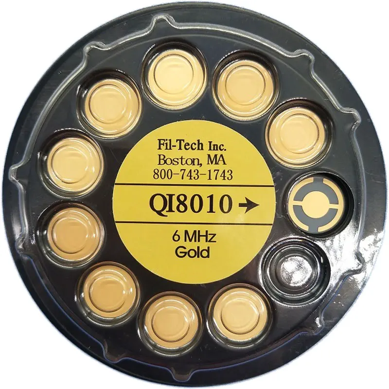 

QI8010 Coated Crystal Oscillator Fil-Tech Gold Electrode Crystal Control Chip 6MHz Crystal Chip Gold Plated Induction Film