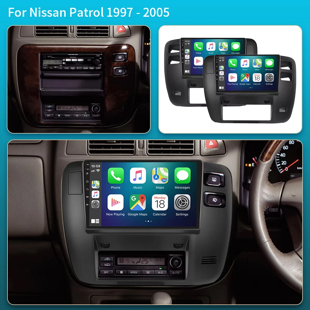 Car Radio Android 16 For Nissan Patrol 1997 - 2005 LHD RHD GPS Navigation Multimedia Player Android Auto Carplay No 2din 5G Wifi