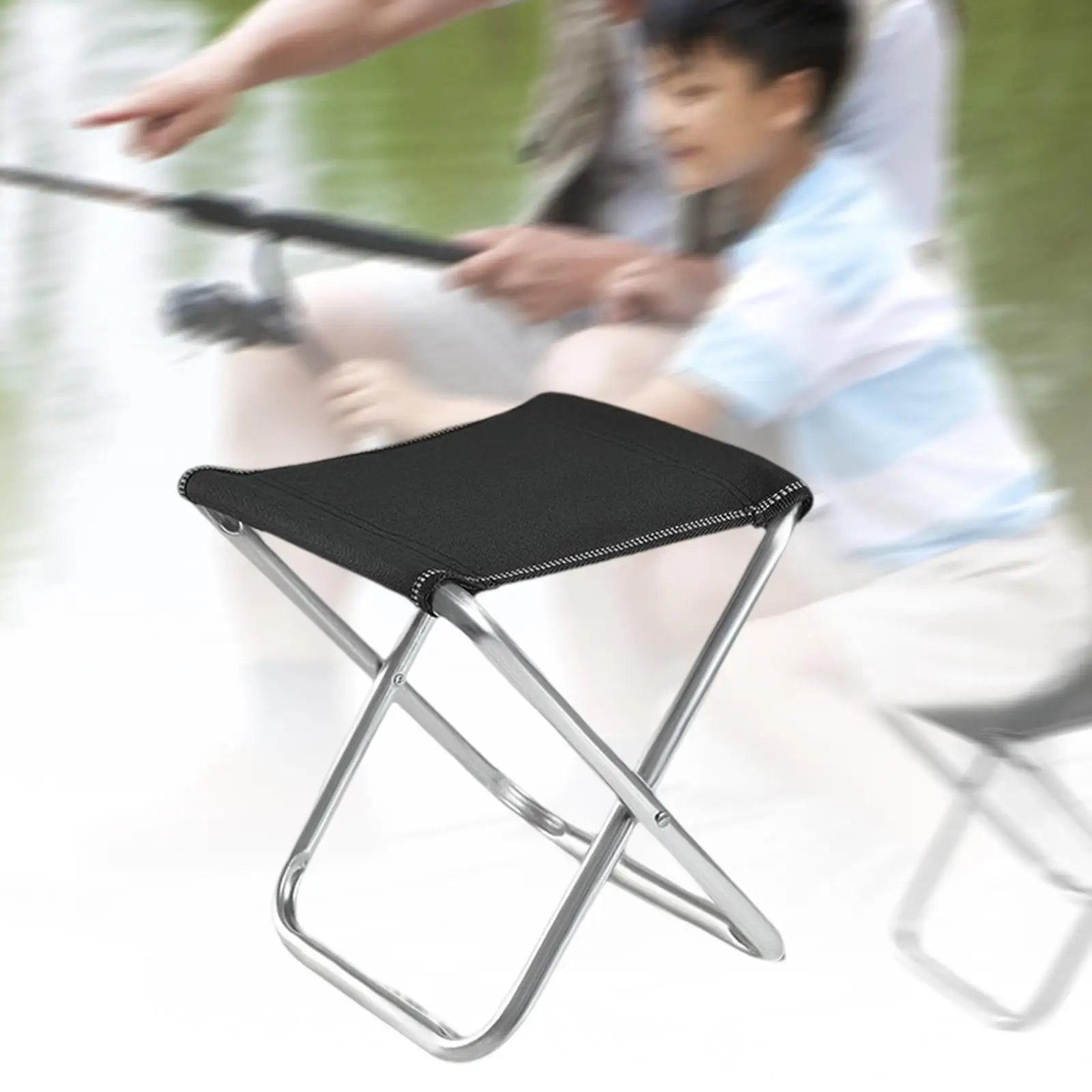 Taburete plegable portátil para acampar, taburete para pies, cómodo y práctico, Mini silla plegable, tela Oxford, aleación de aluminio para viajar