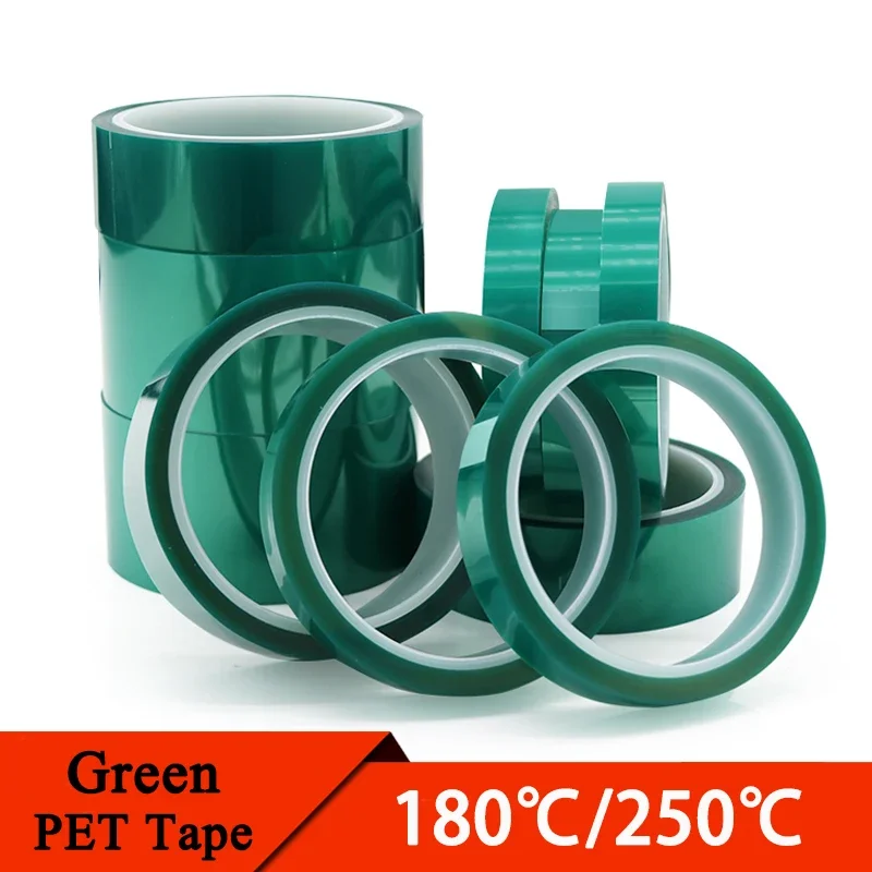 

Green PET Film Tape 5 10 15 20 30 40 50mm High Temperature Heat Resistant PCB Solder SMT Plating Shield Insulation Protection