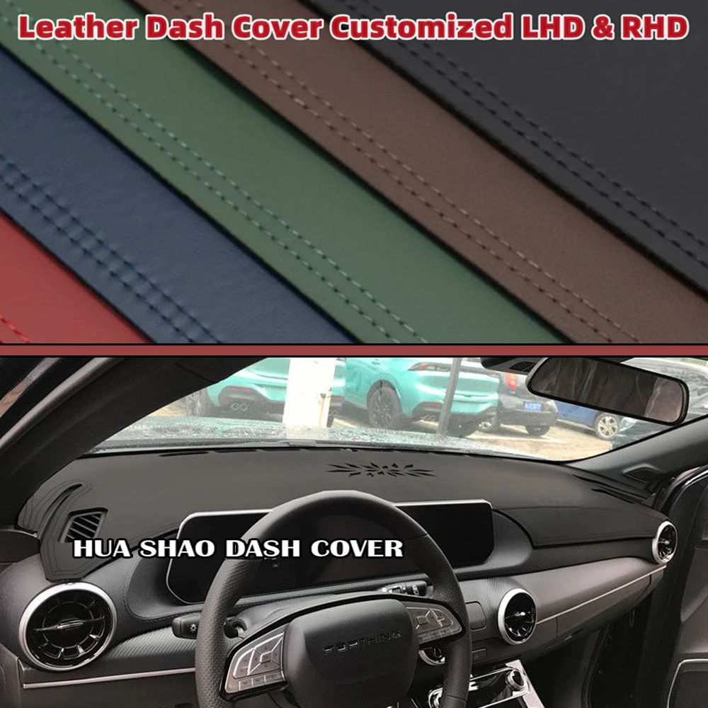 Car Dashboard Dash Mat Cover PU Leather Pads Sunshade Protection Nonslip Accessories for DMF FORTHING T5 EVO 2021 2022 2023 2024