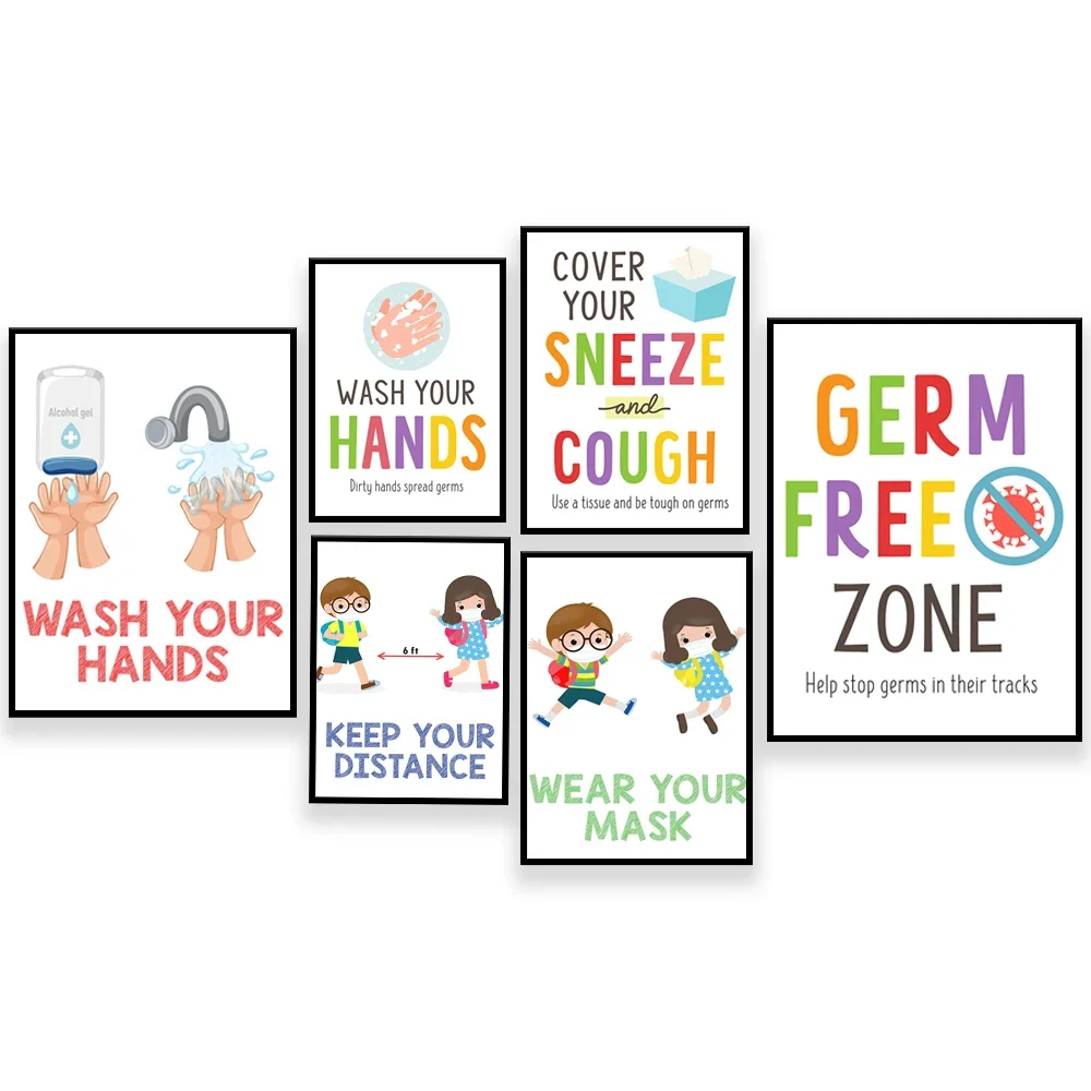 

School health posters, health room office posters, nurses, rules printable wall art, masks, social distancing, hand washing sign