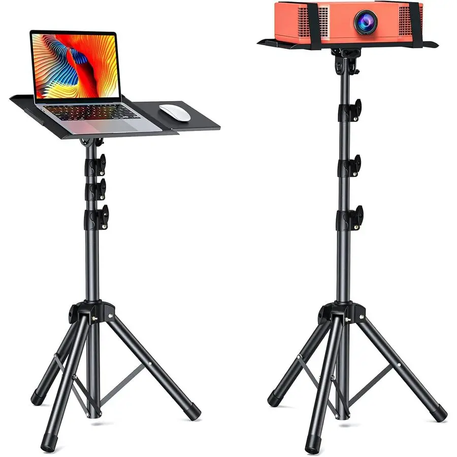 

Foldable Projector Tripod, Multipurpose Laptop Stand with Removable Mouse Tray, Adjustable Height 2563 Inch, Outdoor Movie Proje
