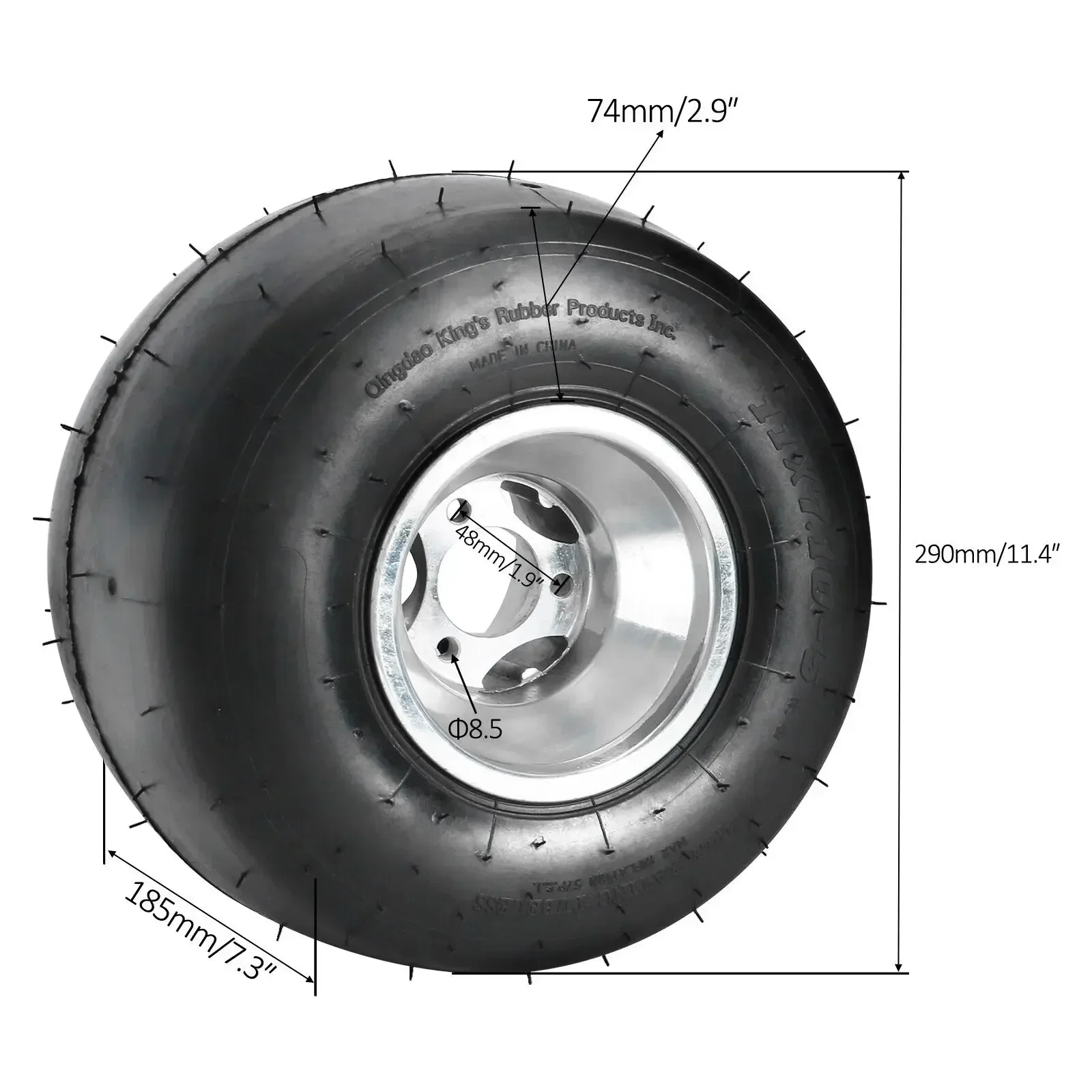 Go-Kart Drift Cart 32'' Rear Axle Race Slick Tire Rim 11x7.10-5 Smooth Tread With 420 Sprocket