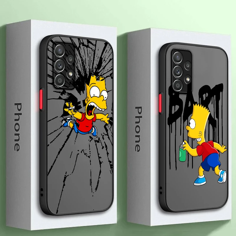 The Simpsons Disney Art Cute Frosted Translucent For Samsung Note 20 A35 A03 A54 A31 A22 A34 A14 A24 A04 A55 5G TPU Phone Case