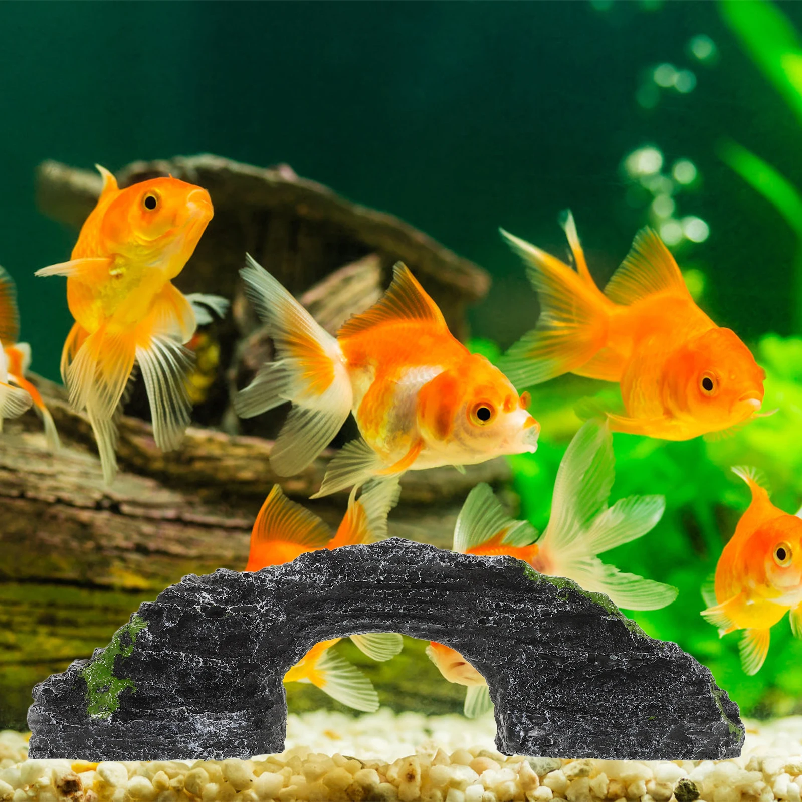 

Turtle Basking Platform Large Resin Rock Terrace for Reptiles Drying Decor Aquarium Fish Tank Scenery Creative Craft Safe Fine