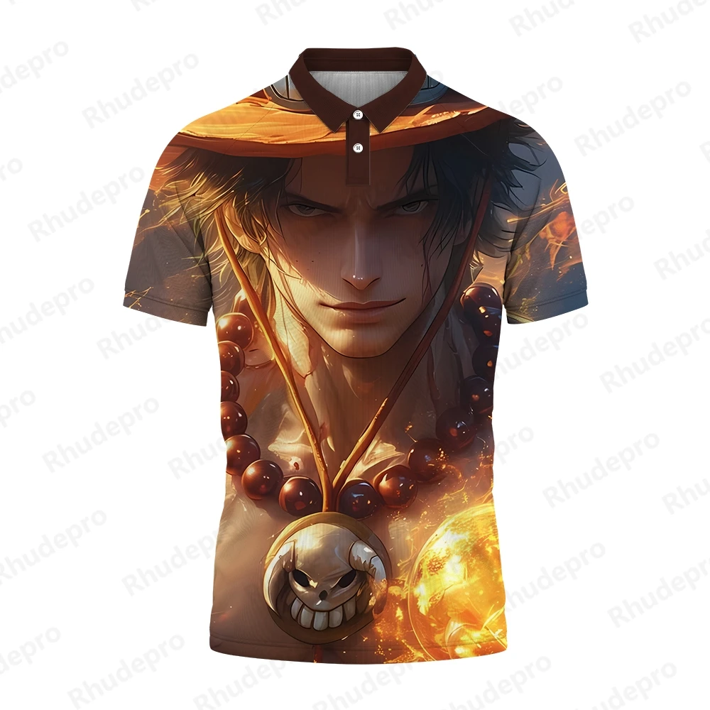 

Roronoa Zoro Anime polo Shirts Men's T-shirt Children's Streetwear Trend Clothing Tops Short Sleeve 5XL Monkey D Luffy