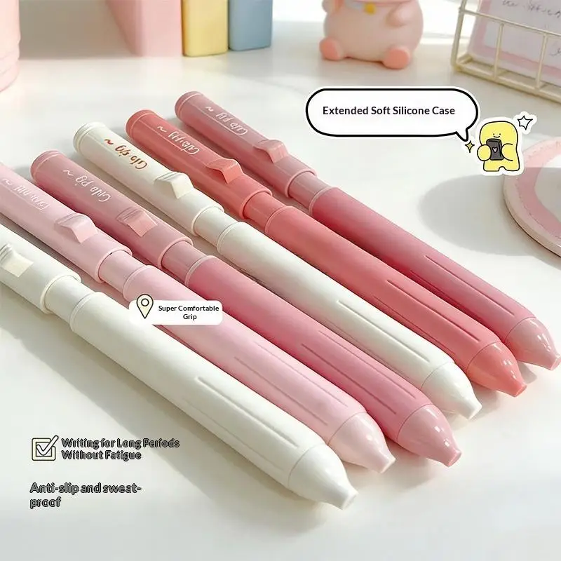 4Pcs Cute Piggy Press Gel Pen ST Tip 0.5mm Black Ink Writing Pen Funny Stress Relief Ballpoint Pen for Students School Exam