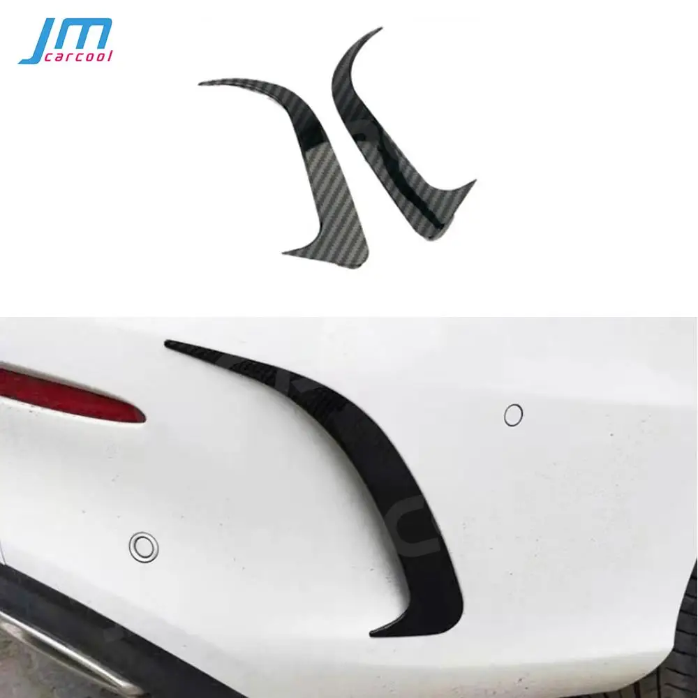 

ABS Carbon Black Rear Bumper Fins Anards Splitters for Mercedes Benz C Class W205 C180 C200 C300 C63 AMG Coupe 2015-2021