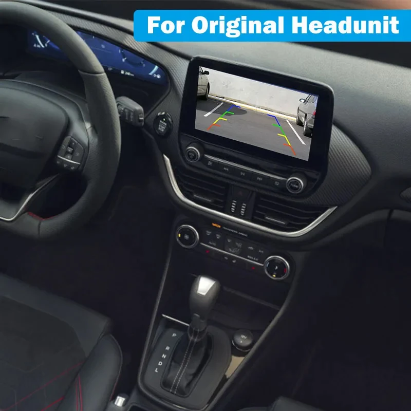 Rear view camera for Ford  Puma 2019~2023 SYNC 3 Night Vision Trunk Handle Backup Reverse Camera work with original Headunit
