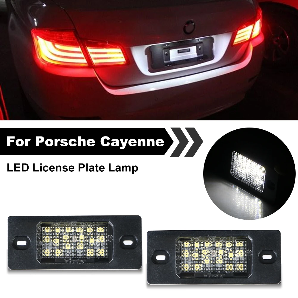 

Car License Number Plate Light for Porsche Cayenne 02-10 12V 24LED Car accessories 3W 2pcs Rear Tag Lamp LED License Lamp