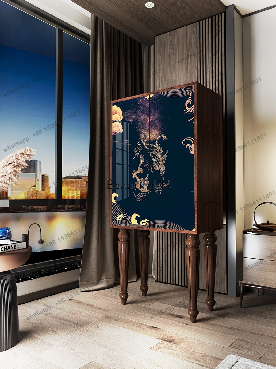 X4  Solid Wood Chest of Drawers Chinese Retro Multi-Functional Tailstock High Leg Storage Cabinet