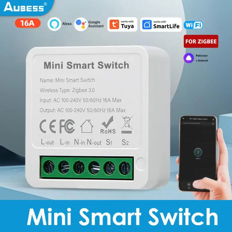 

Tuya WiFi Smart Wireless Switch 16A Supporte 2 Way Control Smart Life App Control Alexa Home Voice Control