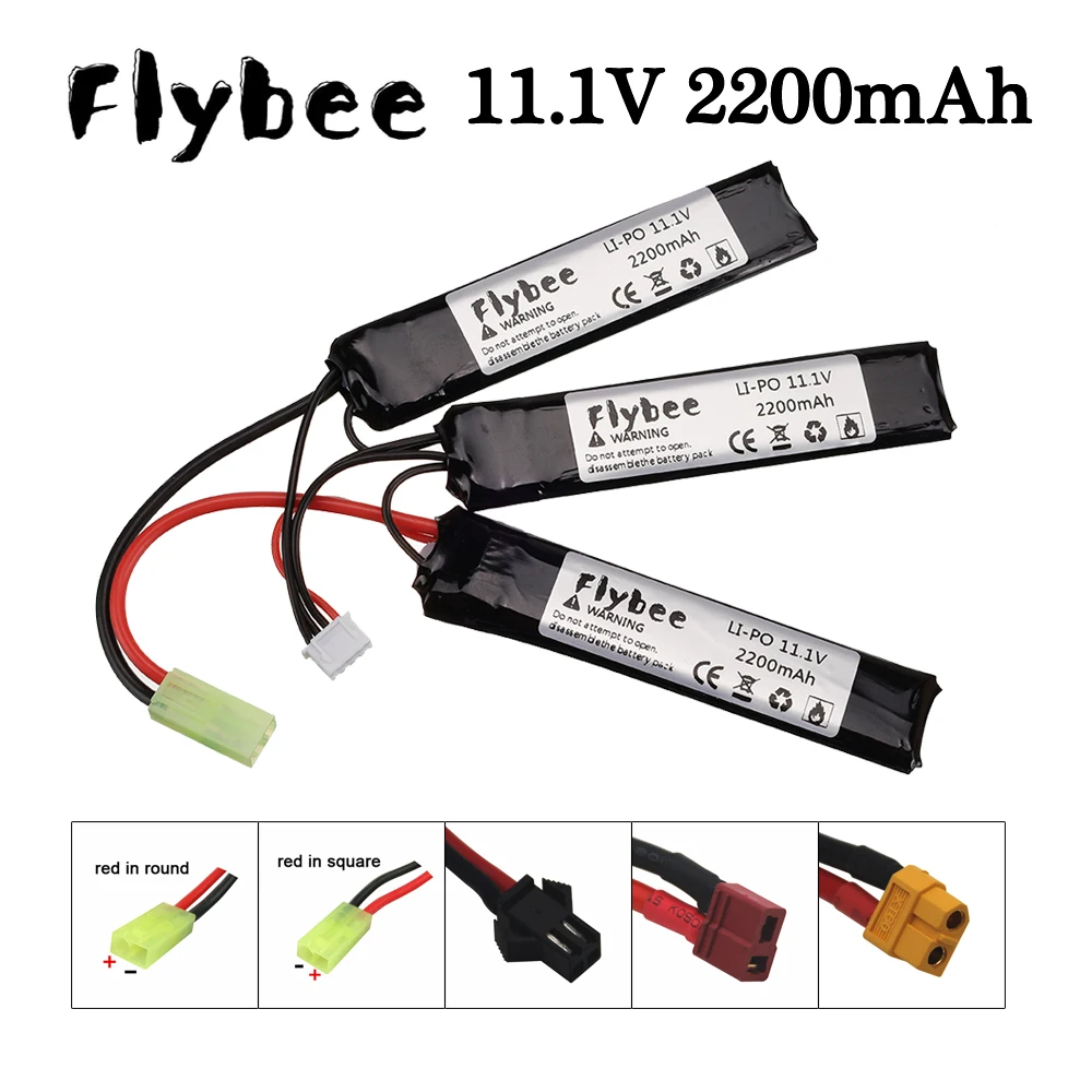 3S Water Gun Lipo Battery 11.1V 2200mAh 35C battery for AKKU Mini Airsoft BB Air Pistol Electric Toys RC Parts #103mm