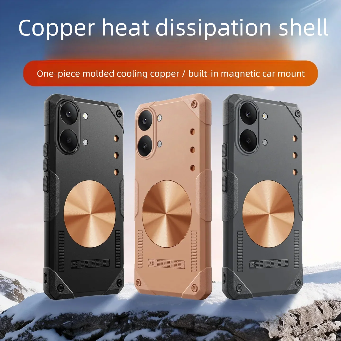 Gamingowe etui odprowadzające ciepło do Xiaomi POCO X8 X7 X6 Pro Max, pokrowiec z miedzi magnetycznej kompatybilny z uchwytem magnetycznym do samochodu, miękka, wstrząsoodporna obudowa. — zdjęcie produktu 6