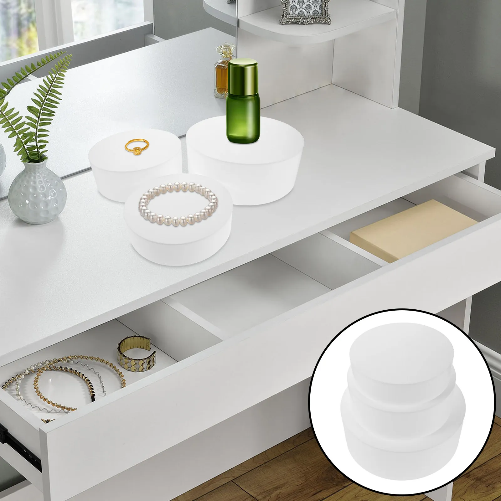 

3Pcs Acrylic Round Display Risers Stylish Buffet Organizer for Cake Dessert Perfume Jewelry Showcase Buffet Food Risers