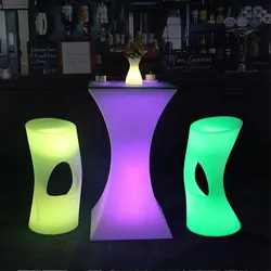 110CM Height LED Illuminated Cocktail Table Lighted Up Bar Tables Plastic Coffee Table Commercial Furniture Suppies