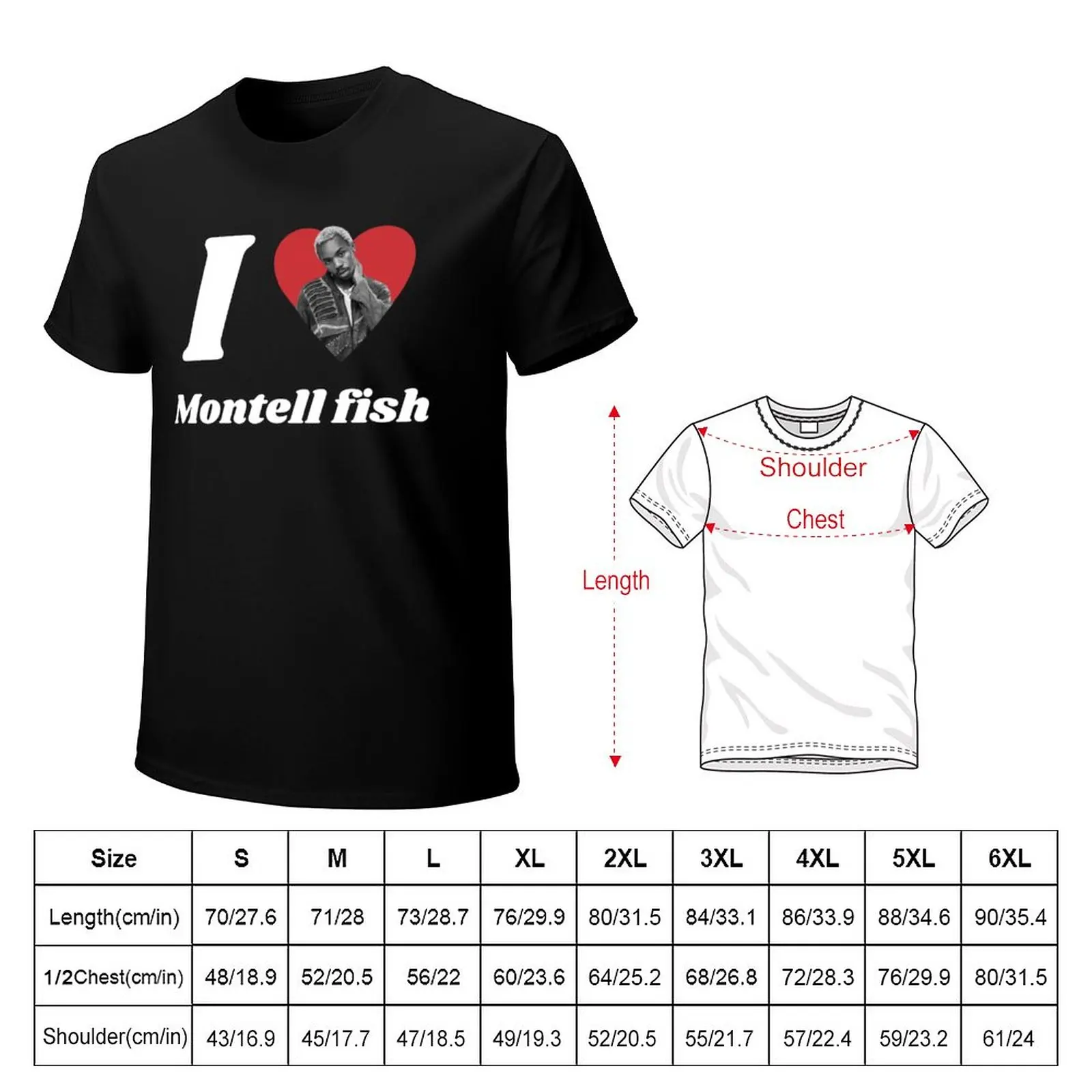 Montell Fish T-Shirt customizeds cute tops new edition mens vintage t shirts