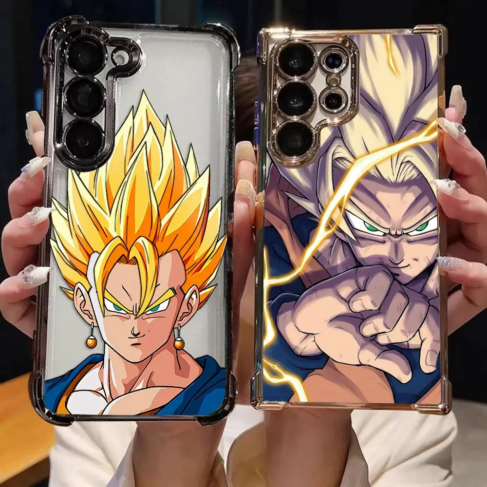 Transparent Plating Phone Case For Samsung S26 S25 S24 S23 S22 S21 S20 FE NOTE 20 PLUS ULTRA Cover D-Dragon Ball Vegeta Comics