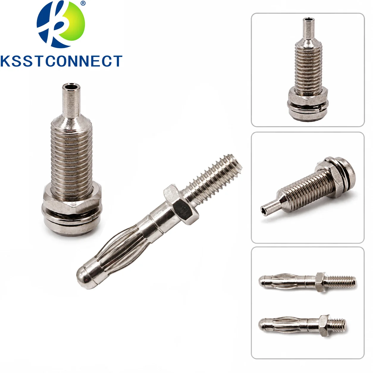 28.414 20pcs M4 thread M4 4MM banana plug panel Uninsulated plug threaded bolts