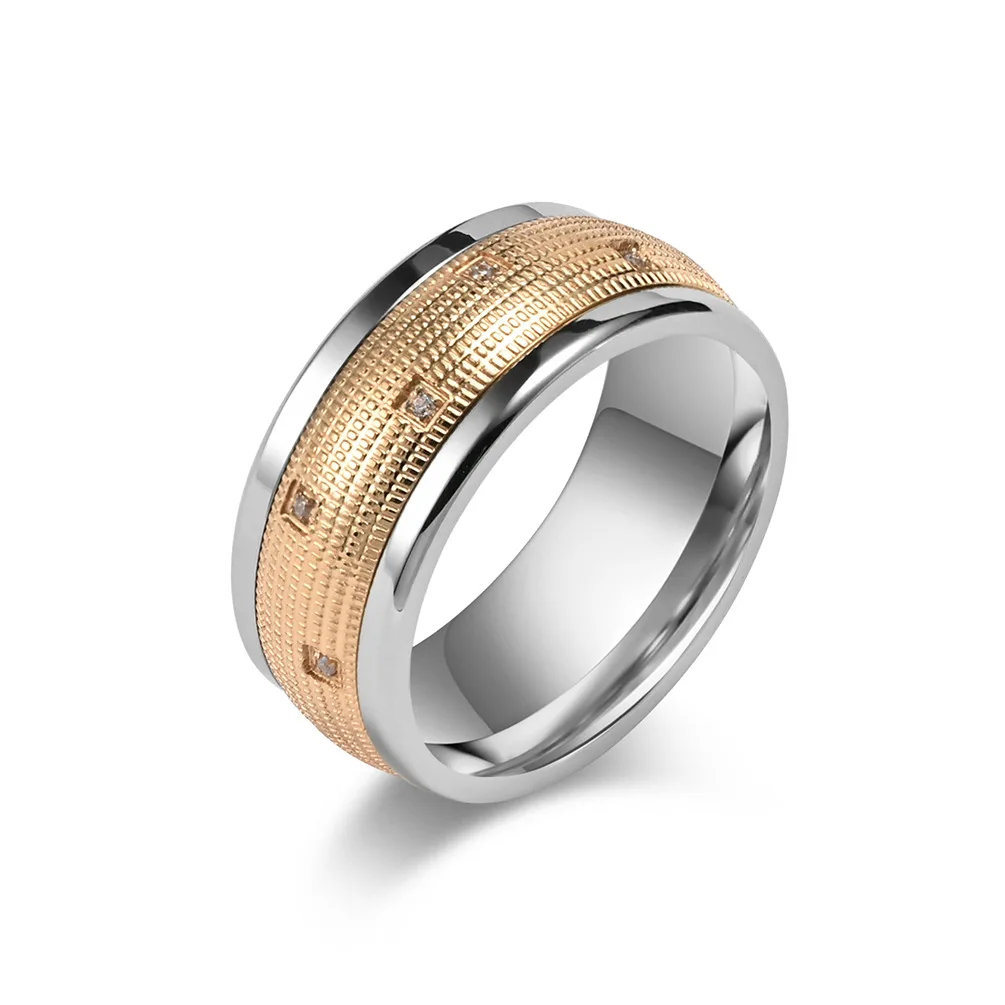 Fashion OL Style Rotary Decompression Stainless Steel Ring Couple Rings Luxury Jewelry Gift