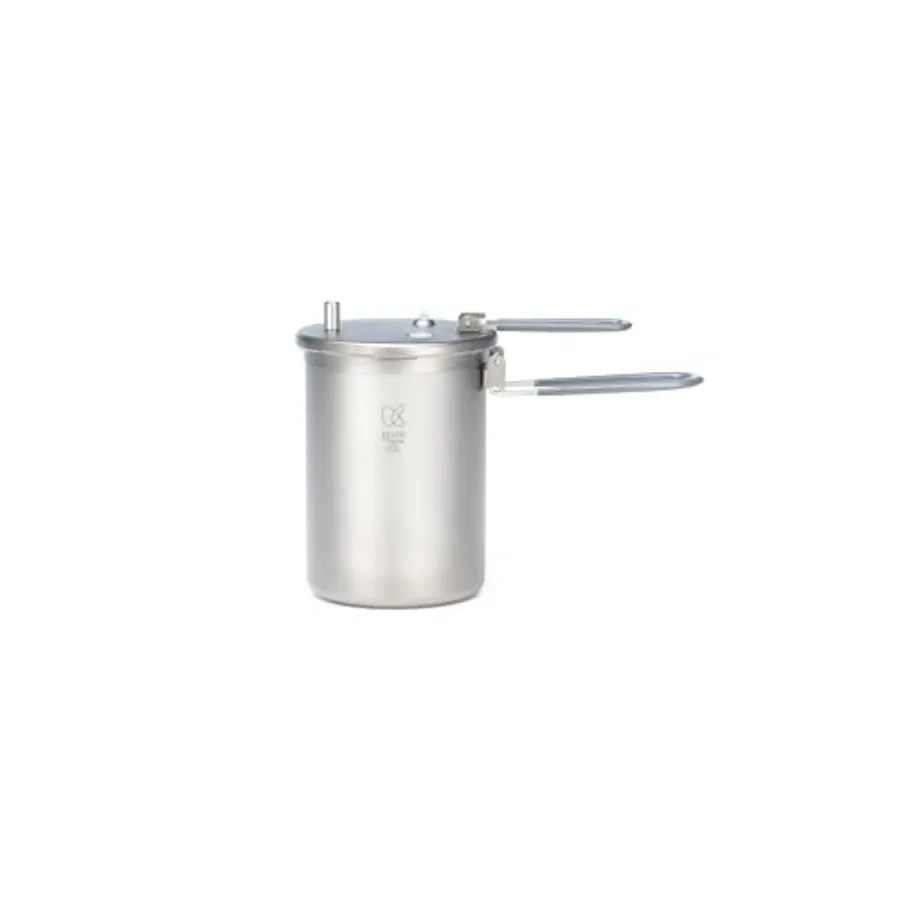 

Ultralight Titanium Micro Pressure Cooker for Outdoor Cooking Pure Titanium 900ml Inner + 1100ml Outer Pots Ideal for Rice Soup