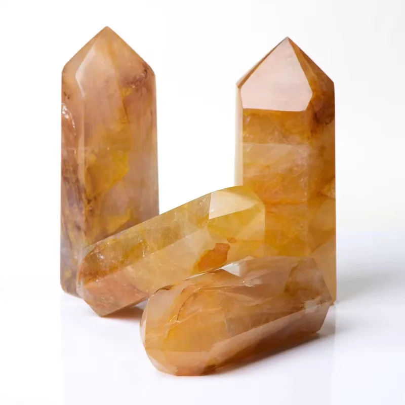 1pc Natural Large Golden Healer Tower Yellow Quartz Points Gemstones Jewelry Orb Healing Balls Reiki Home Decor Gift