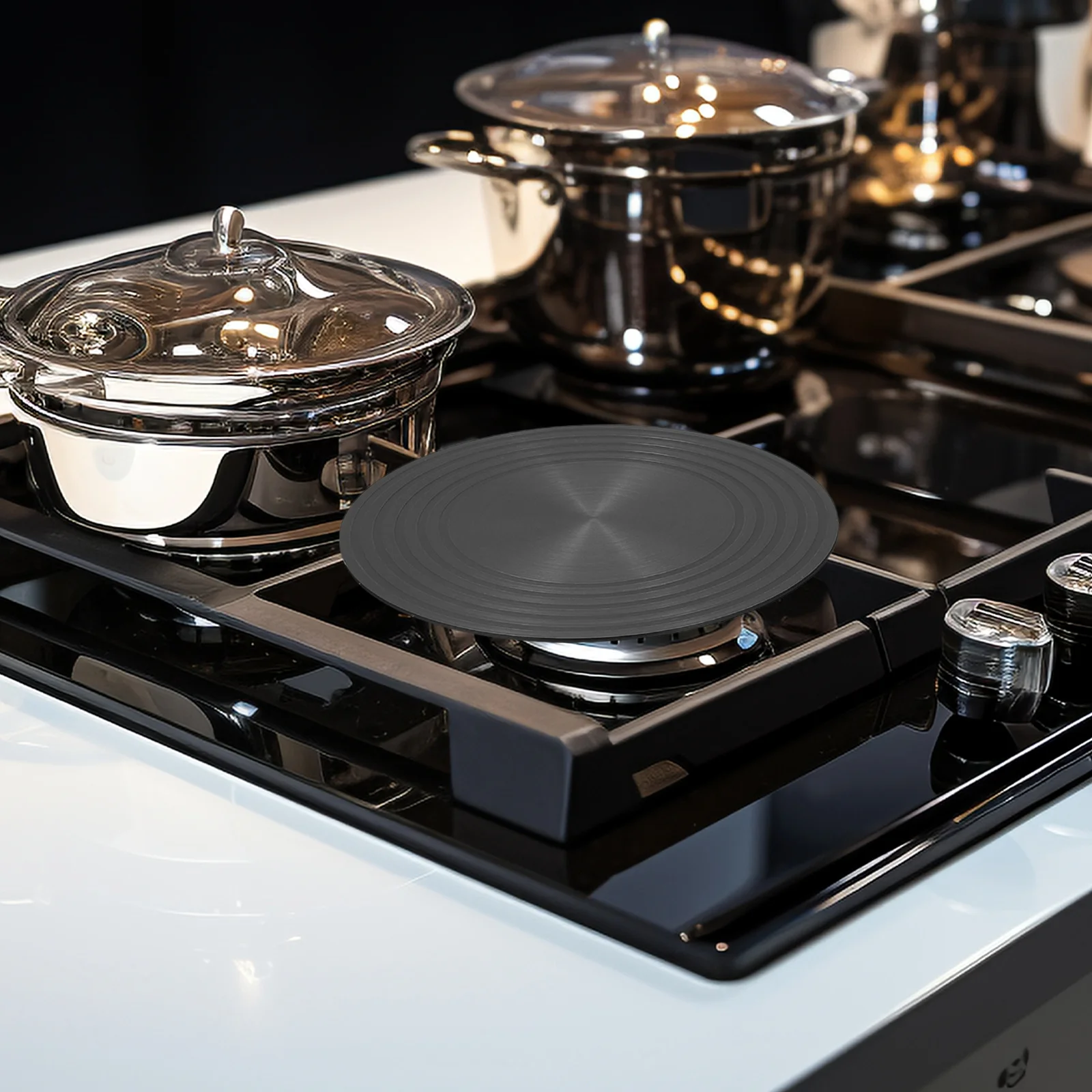 

2Pcs Gas Stove Heat Diffuser Aluminum Non Stick Simmer Plate Slow Cooking Protector Stove Burner Cover Heat Distribution Plate