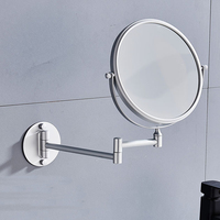 Adjustable Foldable Vanity Mirror for Bathroom, Wall-Mounted Double-Sided 3X Magnifying Mirror with Aluminum Frame