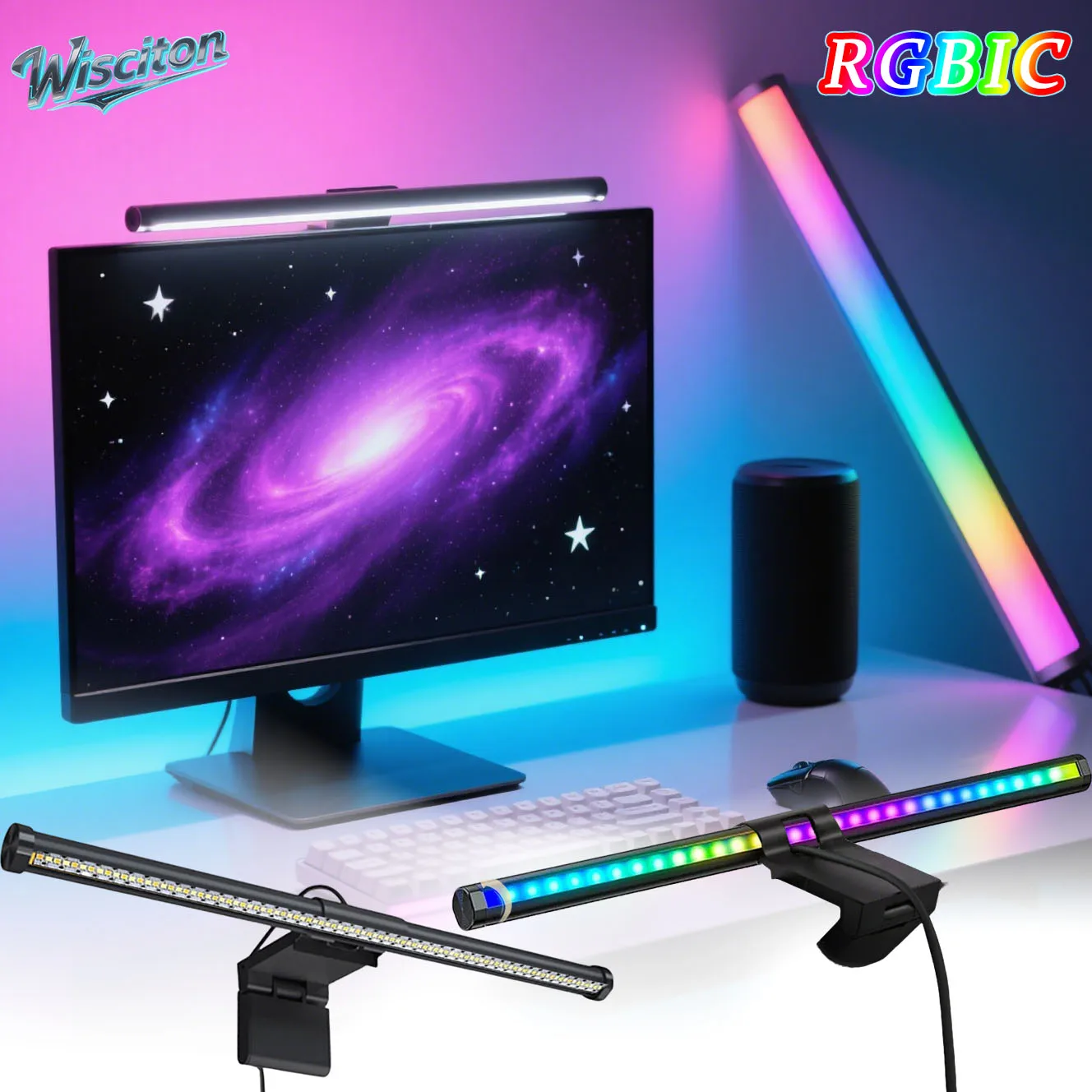 

Monitor light bar RGB LED Display Light Bar Stepless Dimmable Monitor Screen Hanging Work Gaming Dimming Lighting for Learning