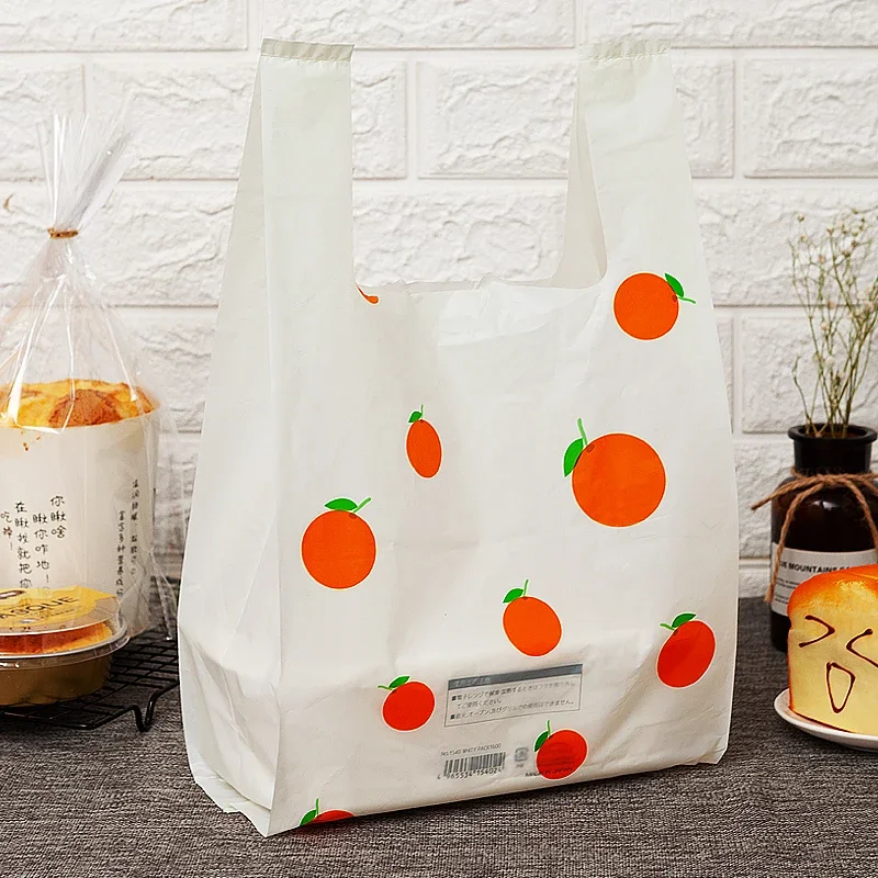 Plastic Restaurant Takeout Pack Bag Desserts Cake Food Disposable Thickening Packing Shopping Handbag Clothing Handle Storage