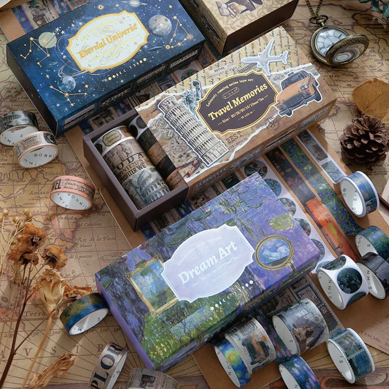 Mr.Paper 4 Gaya 18 Gulungan/Kotak Retro Washi Tape Scrapbooking Perlengkapan Washi Tape Set Vintage Cinta Adhesiva Decorativa Jurnal