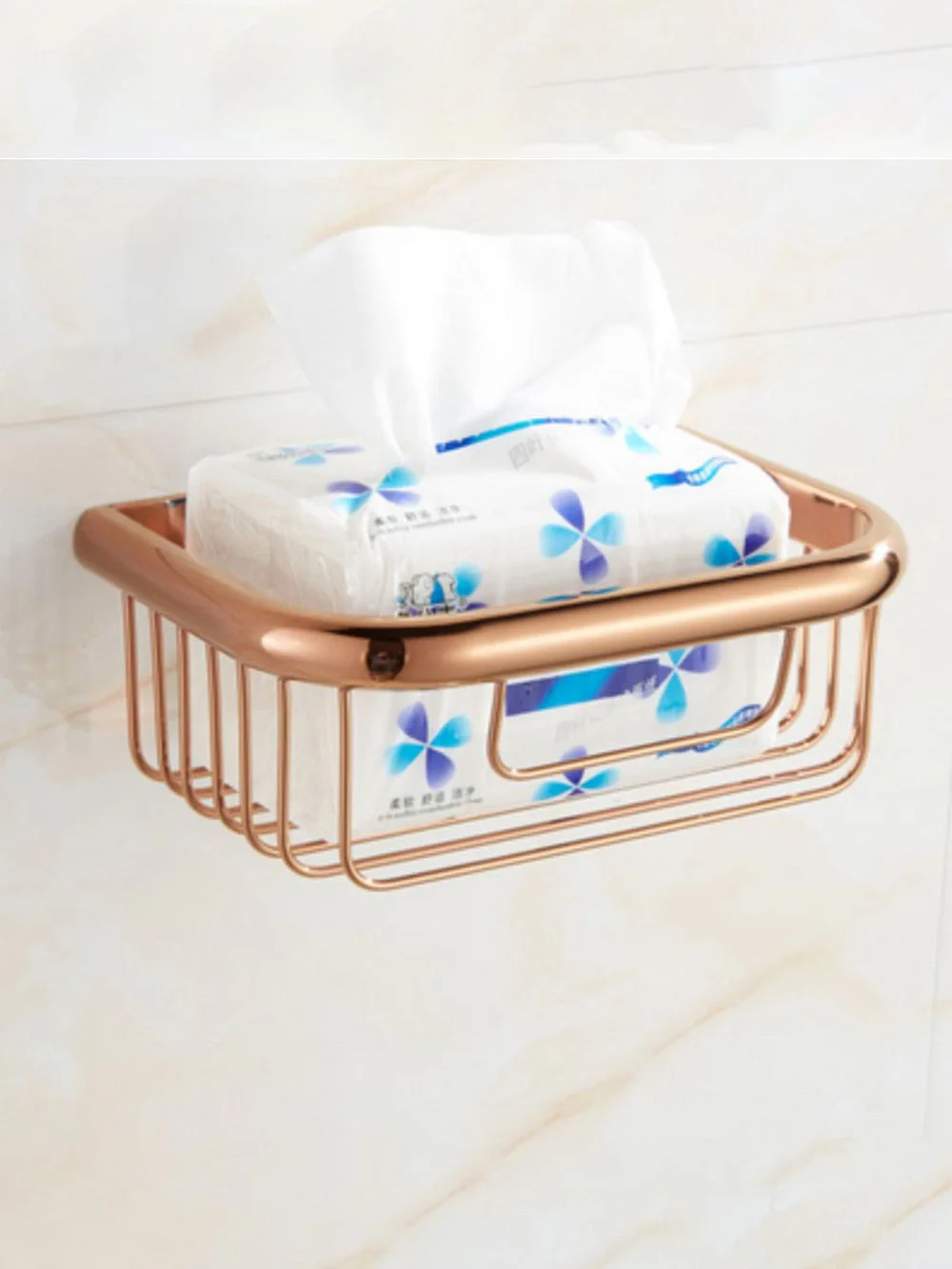 Polished Rose Gold Color Brass Wall Mounted Bathroom Shower Basket Soap Sponge Shower Storage Basket Shelf Shampoo Holder azh124