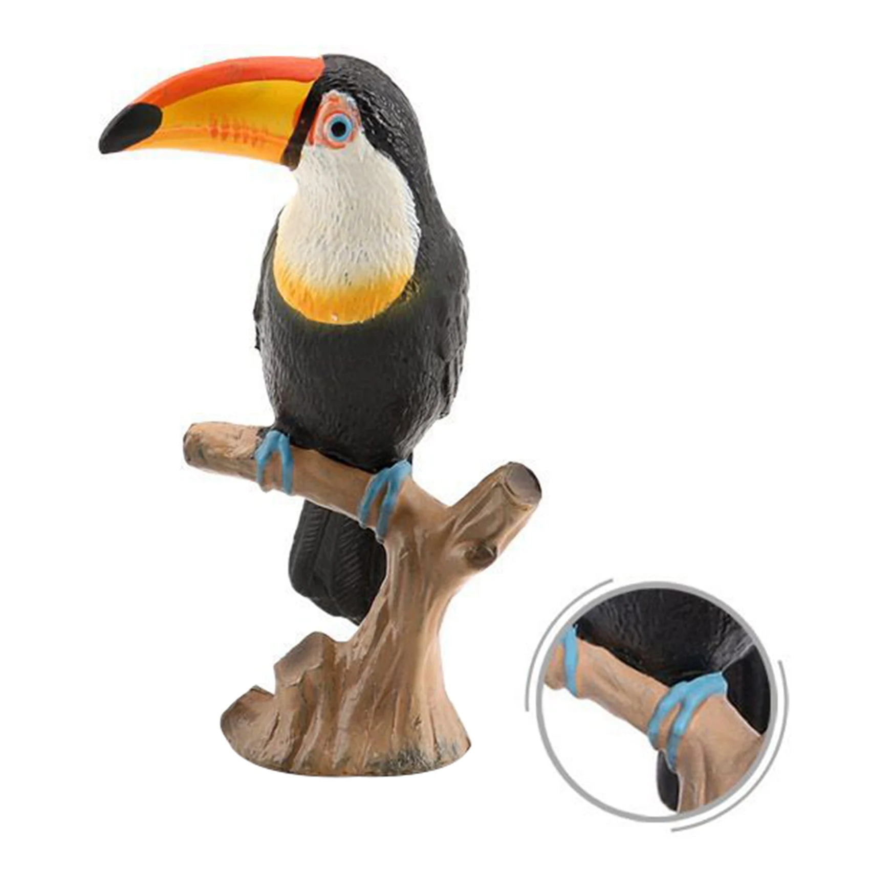 Simulation Toucan Figurine Model Toy Desktop Ornaments Collection Home Office Decoration Kids Toy Gift