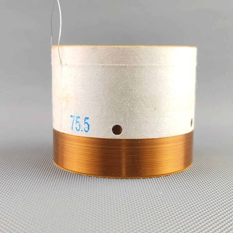 1PCS 75.5Core Bass Voice Coil 75.5mm For10 inch-18 inch Subwoofer Speaker 8OHM With Inner and Outer Winding Fiberglass Skeleton