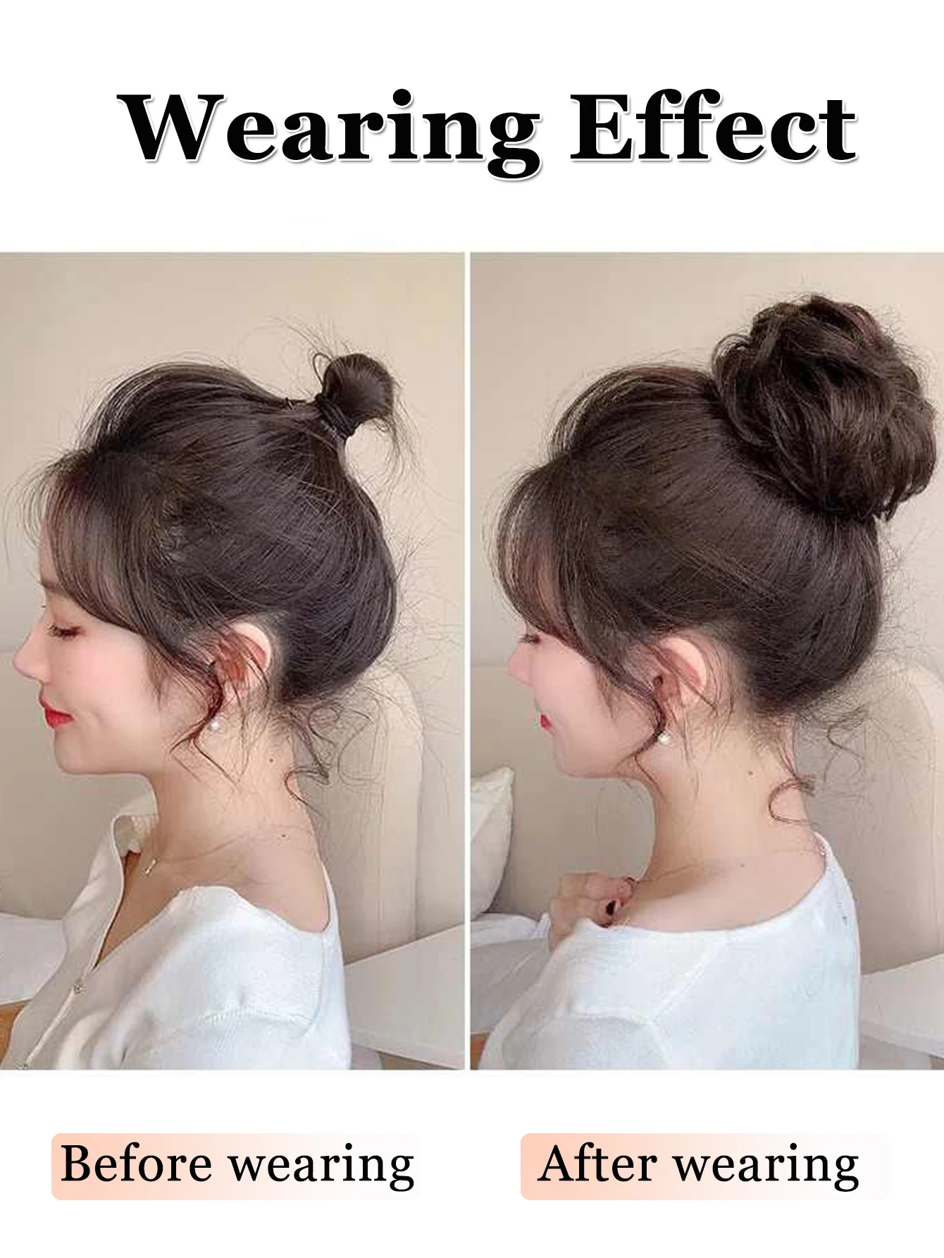 LM Synthetic Bun Extensions Messy Curly Elastic Hair Scrunchies Hairpieces Synthetic Chignon Donut Updo Hair Pieces for Women