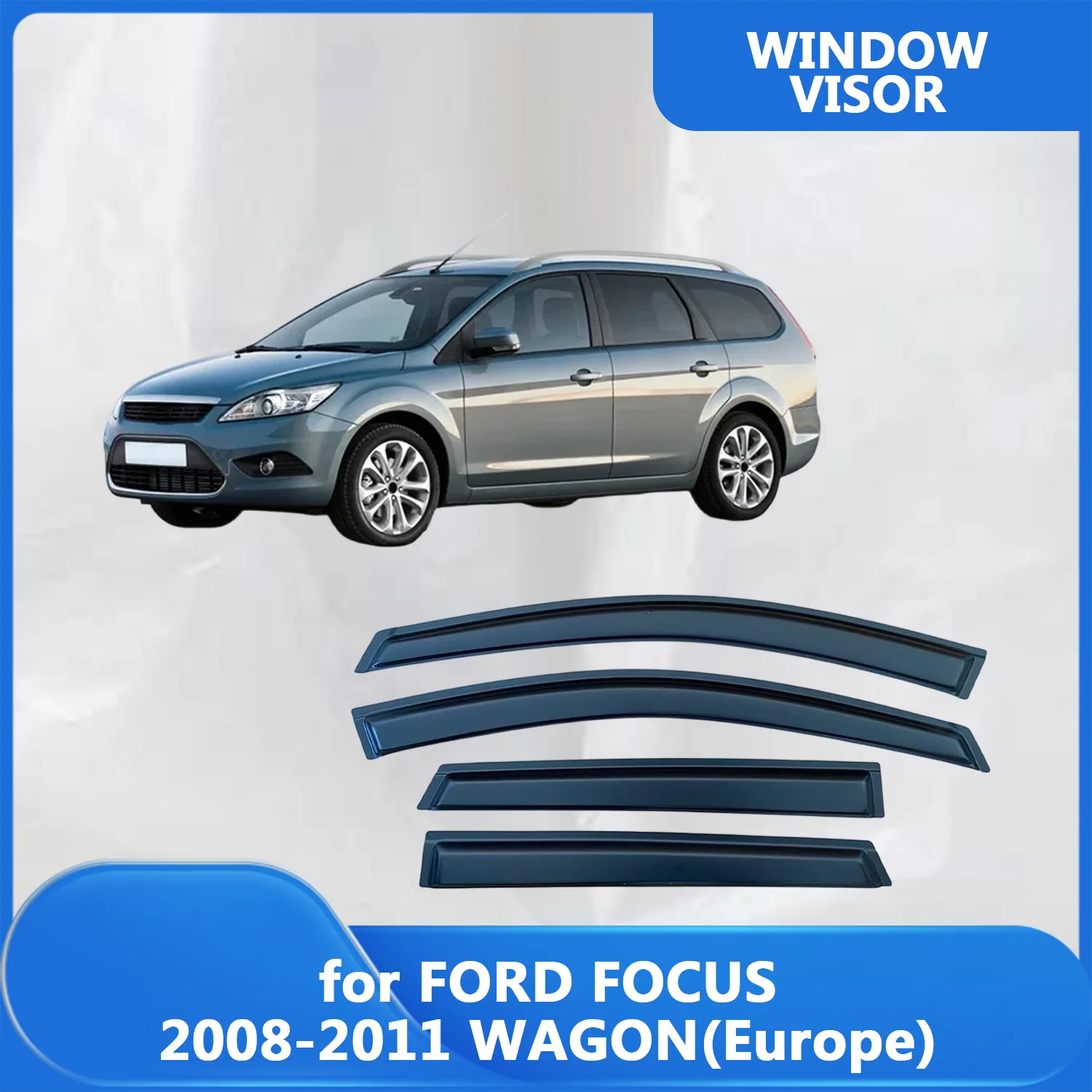 

Window Visor for FORD FOCUS WAGON EUROPE 2008 2009 2010 2011 Wind Deflectors Rain Guards Door Visor Vent Shades Ventvisor