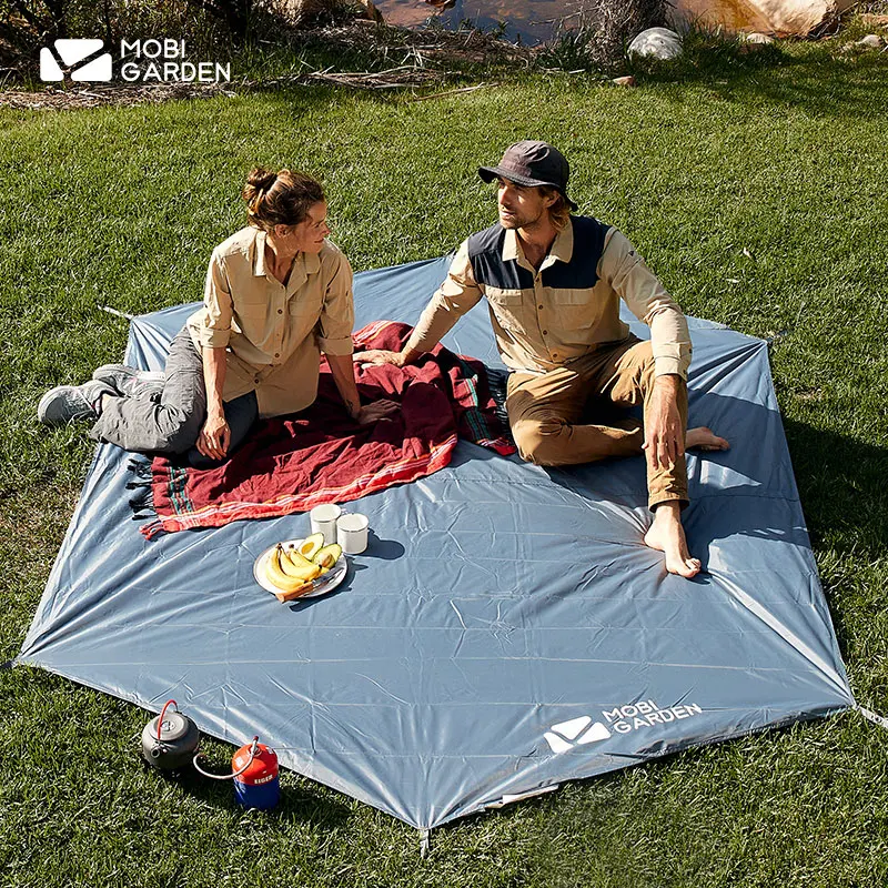 MOBI GARDEN Portable Folding Hexagonal Floor Mat Ultralight Waterproof Moisture-Proof Tent Mat Outdoor Camping Picnic Beach Mat