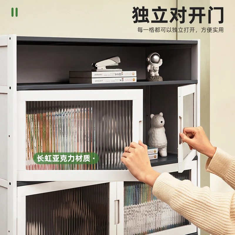 Простая книжная полка Книжный шкаф от пола до потолка Детская зона чтения Стеллаж для книг с картинками у стены Гостиная Дом