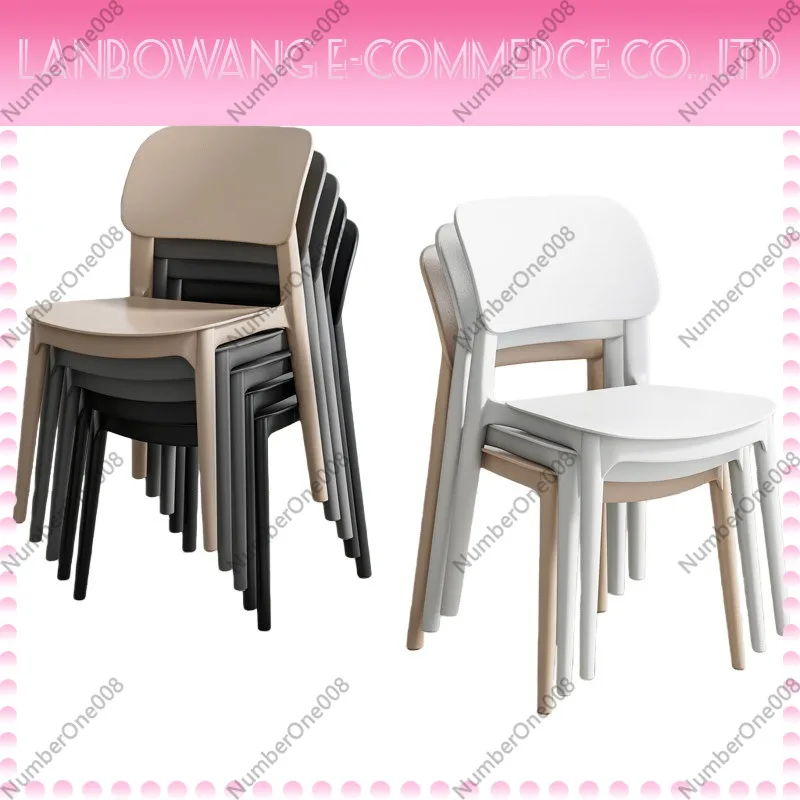 Thickened Nordic Style Plastic Dining Chair with Backrest Comfortable Seating for Home Restaurant Hotel Use