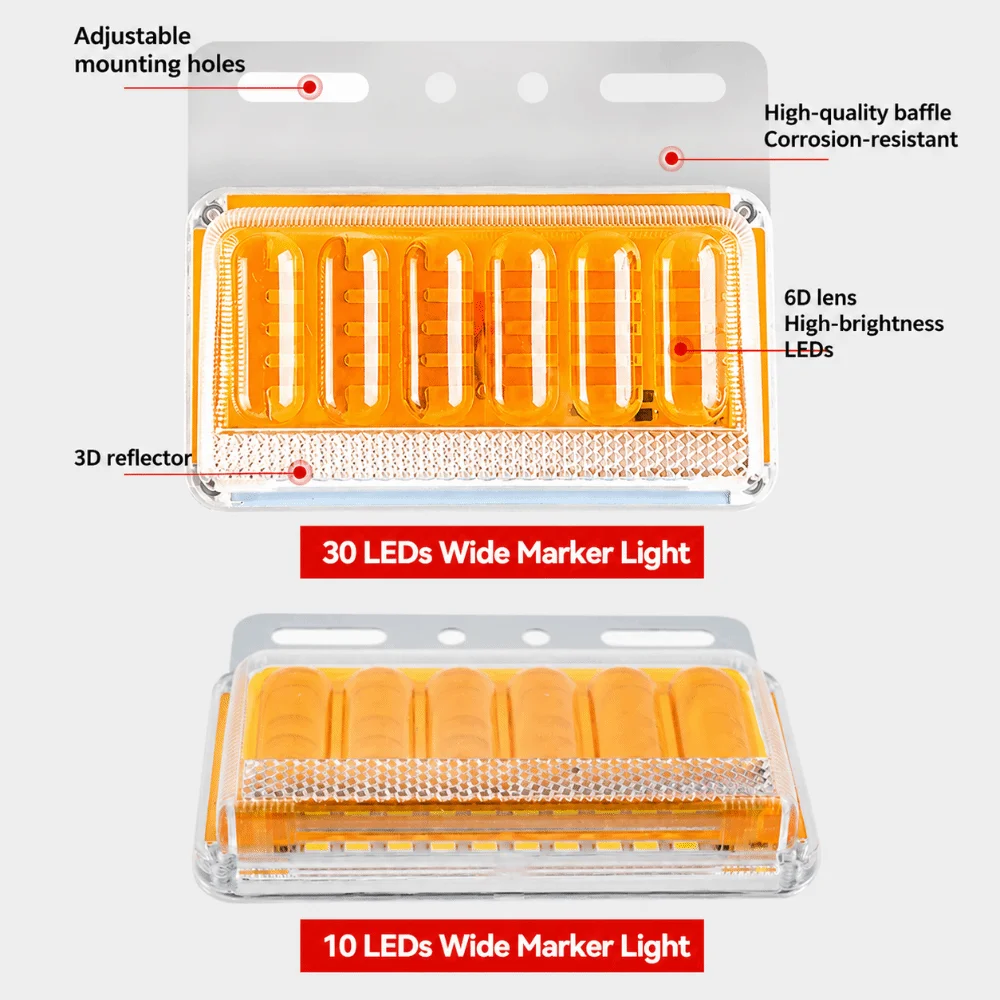 High Performance 12V 24V Truck Side Marker Lights Super Bright Waterproof Signal Indicator Lamp Warning Tail Light Trailer